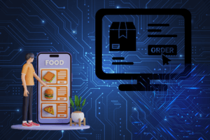 Customers placing food orders through a restaurant's online ordering system, illustrating the convenience and efficiency of digital ordering platforms.